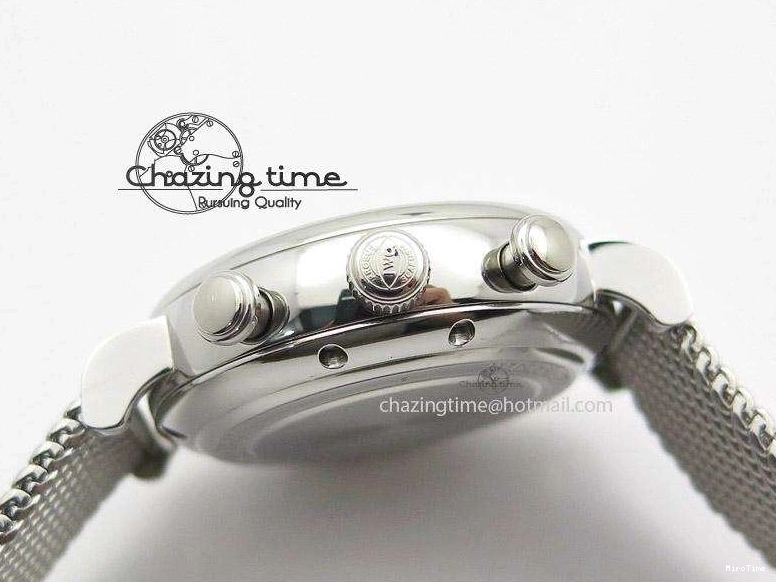 MIROTIME 0417 Portofino Chrono SS Black Dial on SS Mesh Bracelet A StreetReady 7399